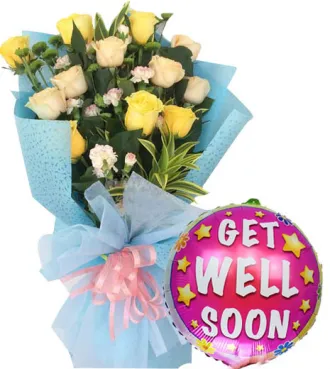 Mixed Roses with Get Well Soon