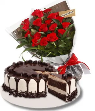 12 red roses with tiramisu cake to philippines